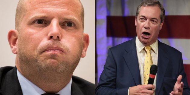 Theo Francken, secretario de inmigración belga, y Nigel Farage, líder del UKIP. extrema derecha eu y separatismo